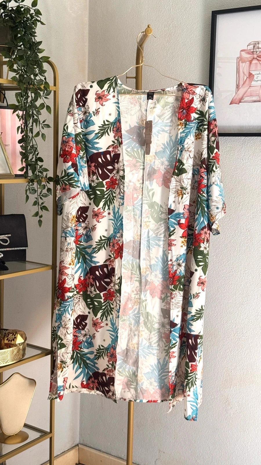 Lindo Kimono Floral Tropical Emery Rose • 2XL / 44 • TNC41